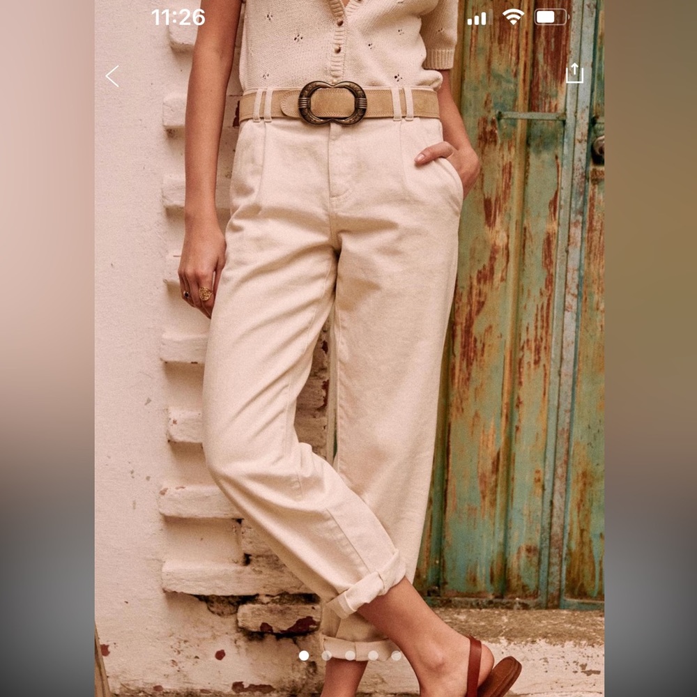 NWT Sezane Manu pants, Ecru, 4.